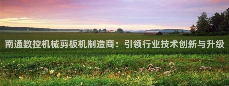 天辰 娱乐:南通数控机械剪板机制造商:引领行业技术创新与升级